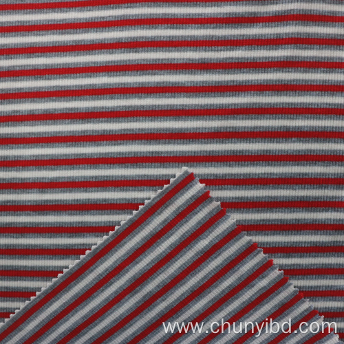 Customized Color Soft And Stretchy Stripe Pattern Yarn Dyed 2x2 Rib Fabrics For Sweater dress/Garment